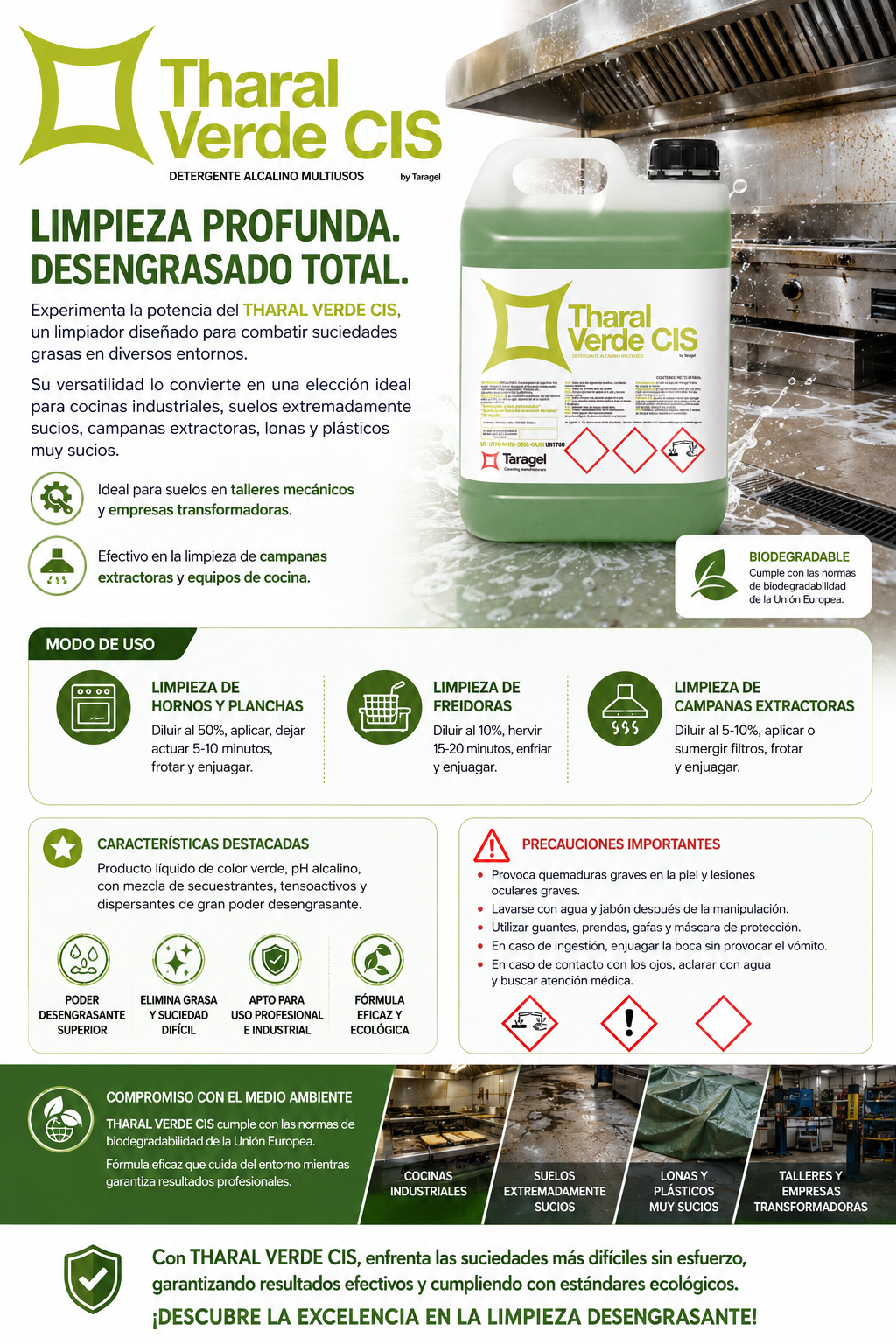 THARAL VERDE CIS Desengrasante concentrado - Imagen 2